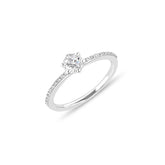 LINDEN Verlobungsring aus 18 Karat Weissgold (750) mit Diamanten - YZ00490